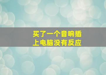 买了一个音响插上电脑没有反应