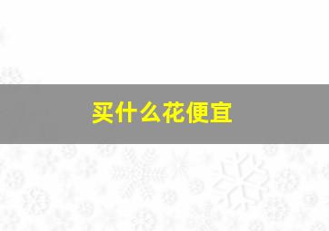 买什么花便宜