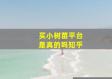 买小树苗平台是真的吗知乎