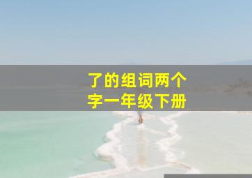 了的组词两个字一年级下册