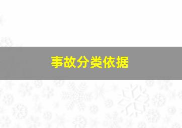 事故分类依据