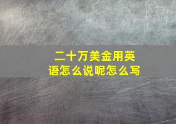 二十万美金用英语怎么说呢怎么写