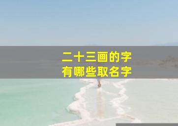 二十三画的字有哪些取名字