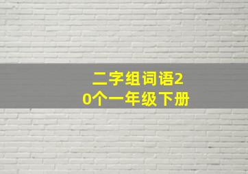 二字组词语20个一年级下册