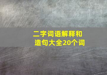 二字词语解释和造句大全20个词