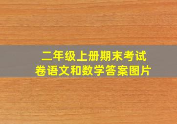 二年级上册期末考试卷语文和数学答案图片