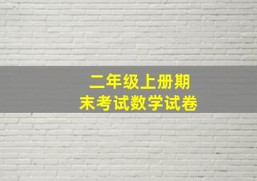 二年级上册期末考试数学试卷