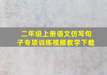 二年级上册语文仿写句子专项训练视频教学下载