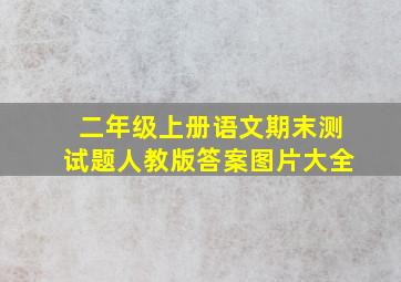 二年级上册语文期末测试题人教版答案图片大全