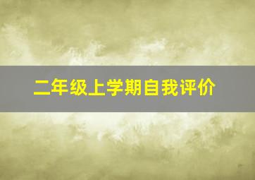 二年级上学期自我评价