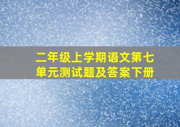 二年级上学期语文第七单元测试题及答案下册