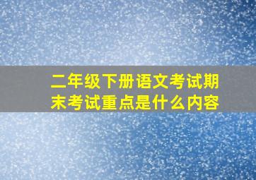 二年级下册语文考试期末考试重点是什么内容