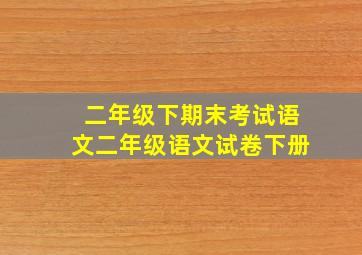 二年级下期末考试语文二年级语文试卷下册