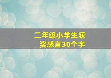 二年级小学生获奖感言30个字