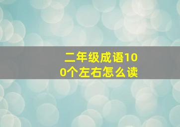 二年级成语100个左右怎么读