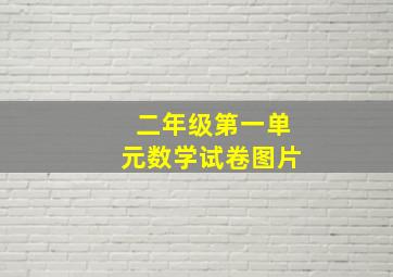 二年级第一单元数学试卷图片