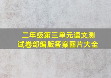 二年级第三单元语文测试卷部编版答案图片大全