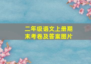 二年级语文上册期末考卷及答案图片