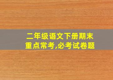 二年级语文下册期末重点常考,必考试卷题