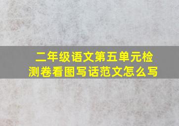 二年级语文第五单元检测卷看图写话范文怎么写