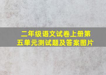 二年级语文试卷上册第五单元测试题及答案图片