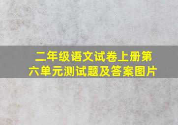 二年级语文试卷上册第六单元测试题及答案图片