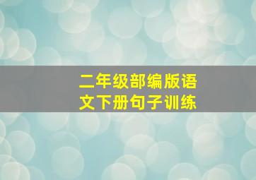 二年级部编版语文下册句子训练