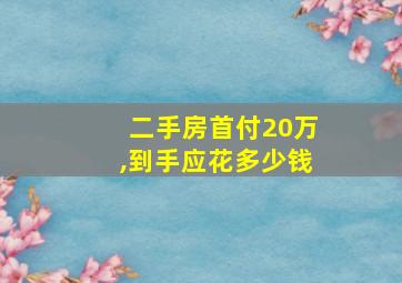 二手房首付20万,到手应花多少钱