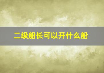 二级船长可以开什么船