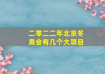 二零二二年北京冬奥会有几个大项目