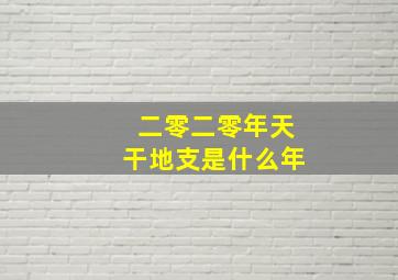 二零二零年天干地支是什么年