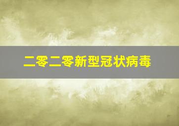 二零二零新型冠状病毒