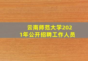 云南师范大学2021年公开招聘工作人员