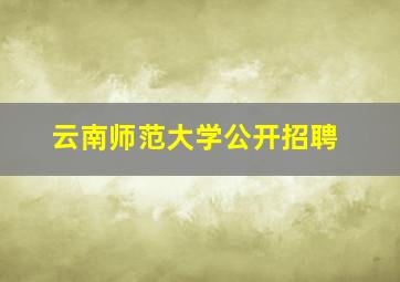 云南师范大学公开招聘