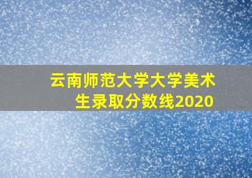 云南师范大学大学美术生录取分数线2020