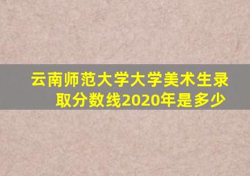 云南师范大学大学美术生录取分数线2020年是多少