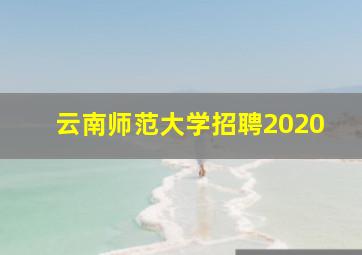 云南师范大学招聘2020