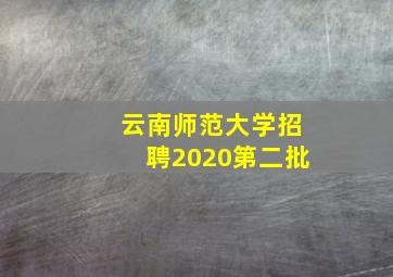 云南师范大学招聘2020第二批