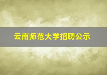 云南师范大学招聘公示