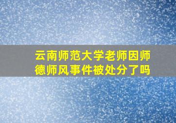 云南师范大学老师因师德师风事件被处分了吗