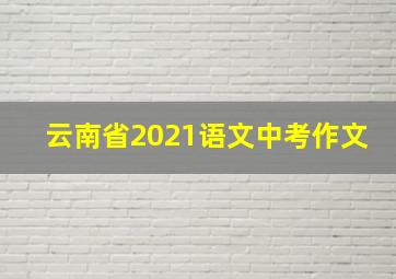 云南省2021语文中考作文