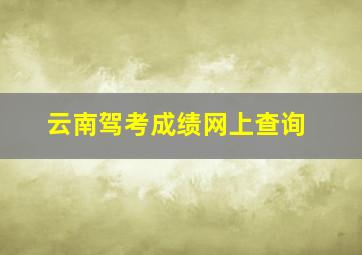 云南驾考成绩网上查询