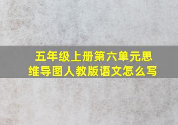 五年级上册第六单元思维导图人教版语文怎么写