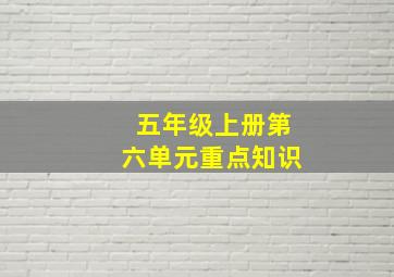 五年级上册第六单元重点知识