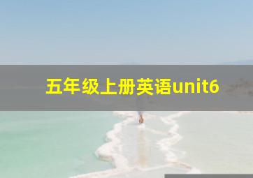 五年级上册英语unit6