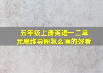 五年级上册英语一二单元思维导图怎么画的好看