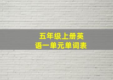 五年级上册英语一单元单词表