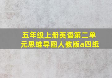 五年级上册英语第二单元思维导图人教版a四纸