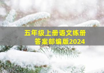 五年级上册语文练册答案部编版2024