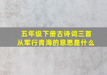 五年级下册古诗词三首从军行青海的意思是什么